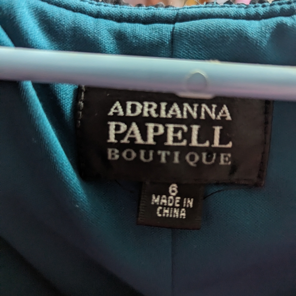 Adrianna Papell Blue/Teal and Black dress
